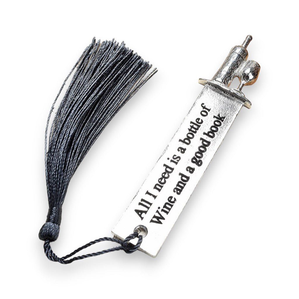 Pewter Bookmark - Wine & Book Lovers