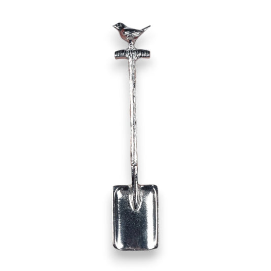 Robin on a Spade - Pewter Spoon