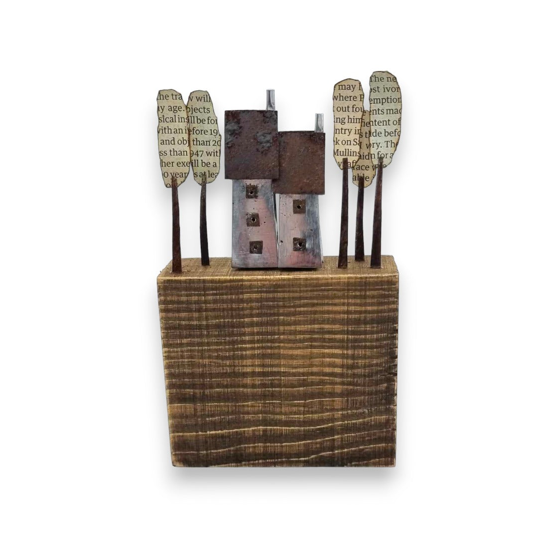 Semi-detached House - Wood/Metal Sculpture