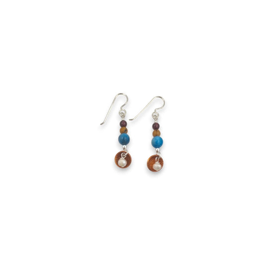 Copper Drop with Stones - Drop Earrings