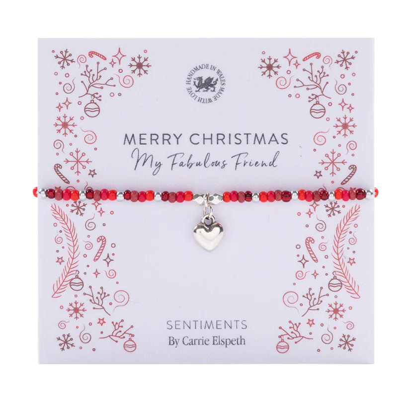 Sentiment Bracelet - "Merry Christmas My Fabulous Friend"