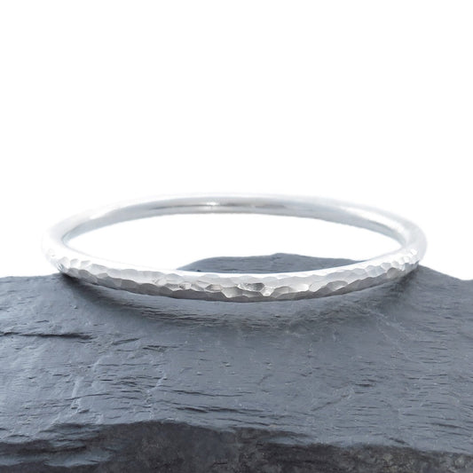 Sterling Silver Round Dimple - Bangle