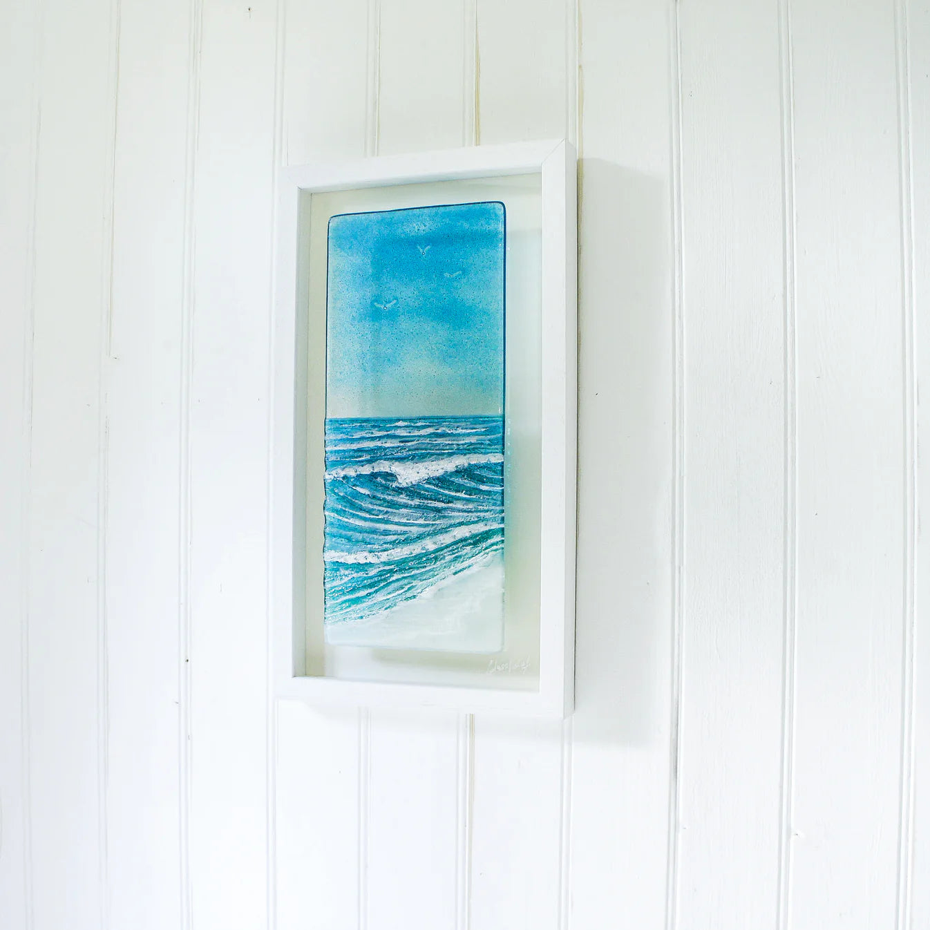 Framed - Portrait Wave - Fused Glass