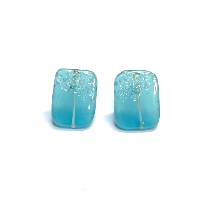 Glass Panel Stud Earrings - Nagano