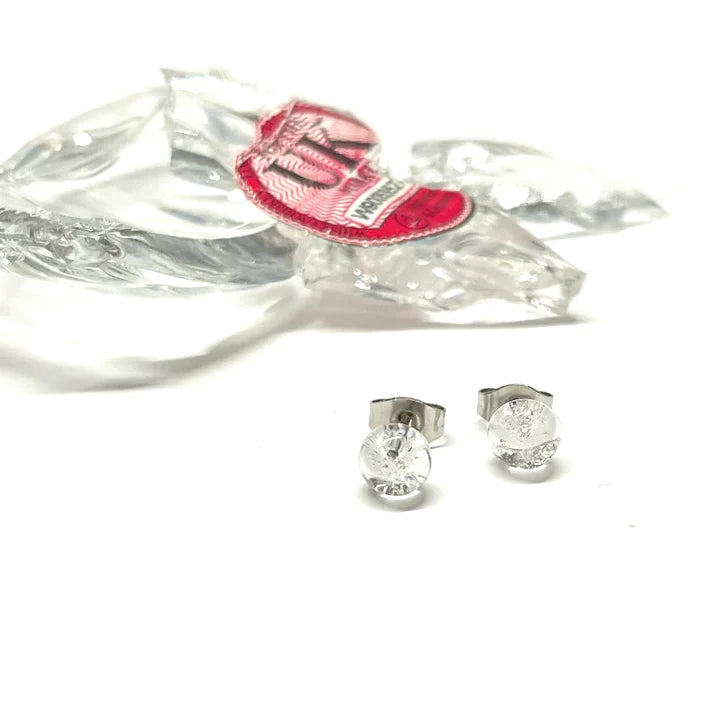Recycled Whiskey Bottle - Clear Stud Earrings