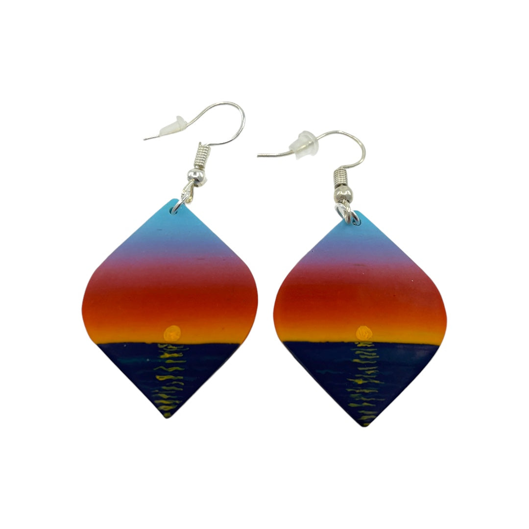 Earrings - Sea Sunrise - Polymer Clay