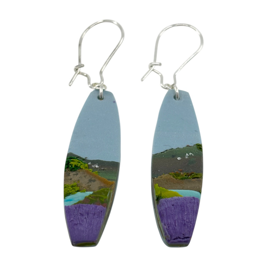 Earrings - Lakes & Peaks - Polymer Clay