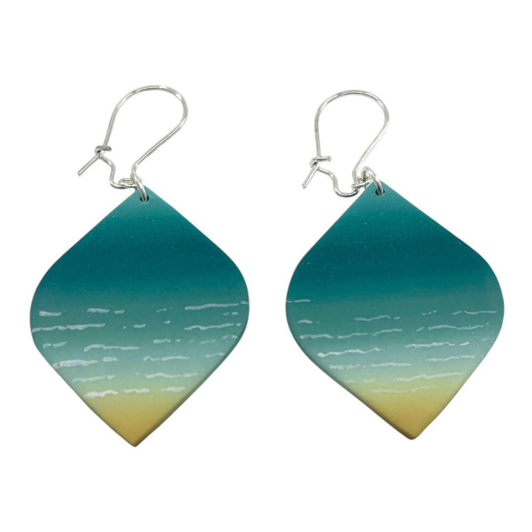 Earrings - Turquoise Seas - Polymer Clay