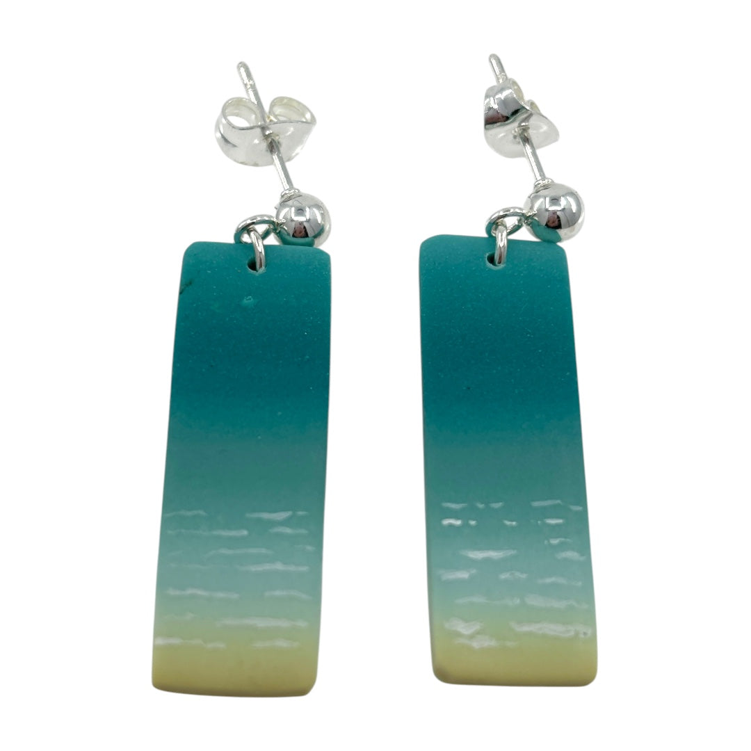 Earrings - Turquoise Seas - Polymer Clay