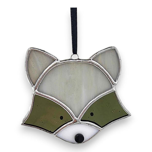 Raccoon Head Hanger/Suncatcher - Stained Glass