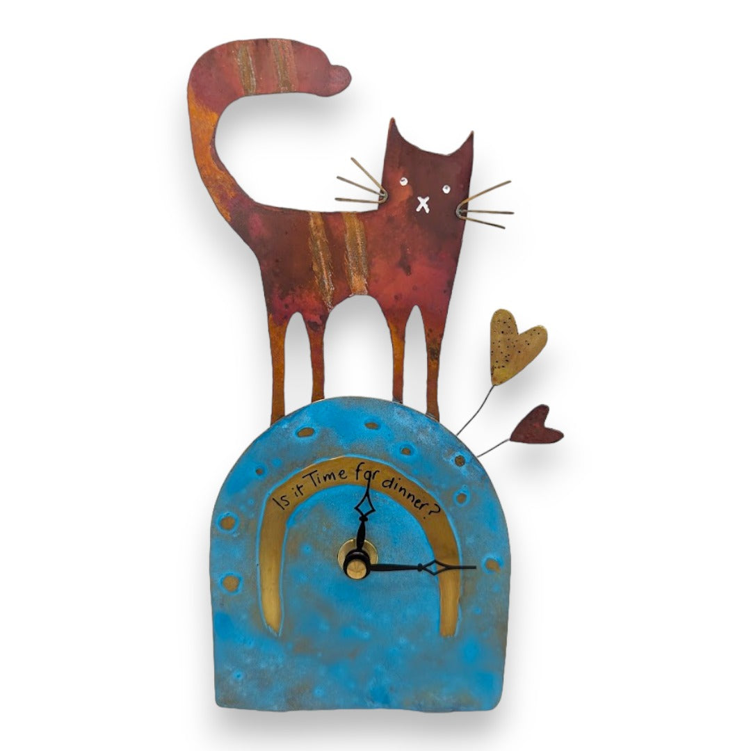 Cat with Heart - Freestanding Clock