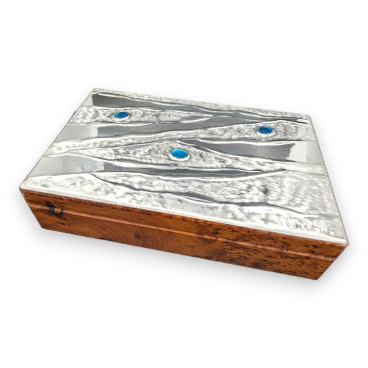 Rippling Water (11+11 section) - Wood and Pewter Box