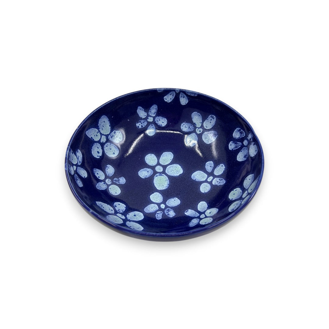 Pudding Bowl - Blue With Flowers
