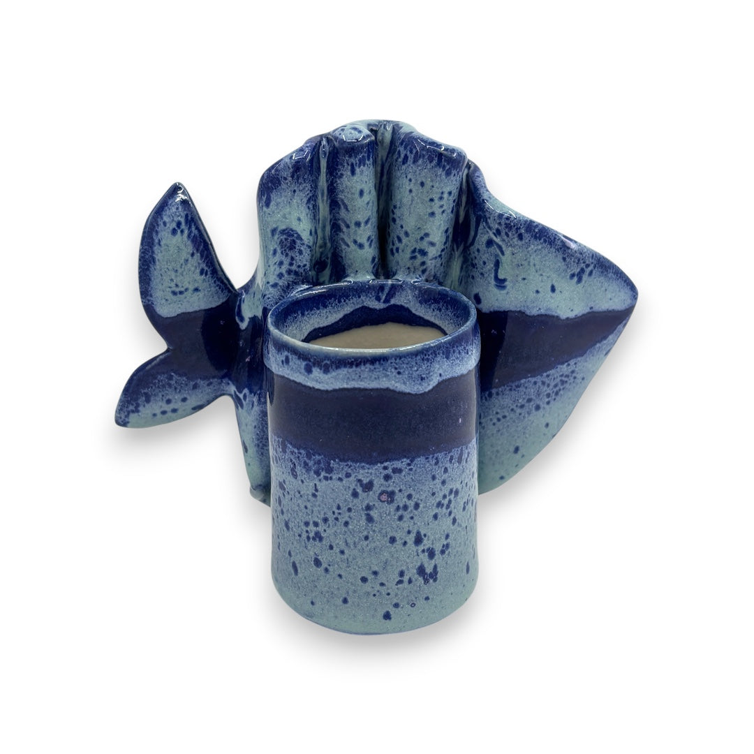 Fish - Speckled Blue & Dark Blue Stripe