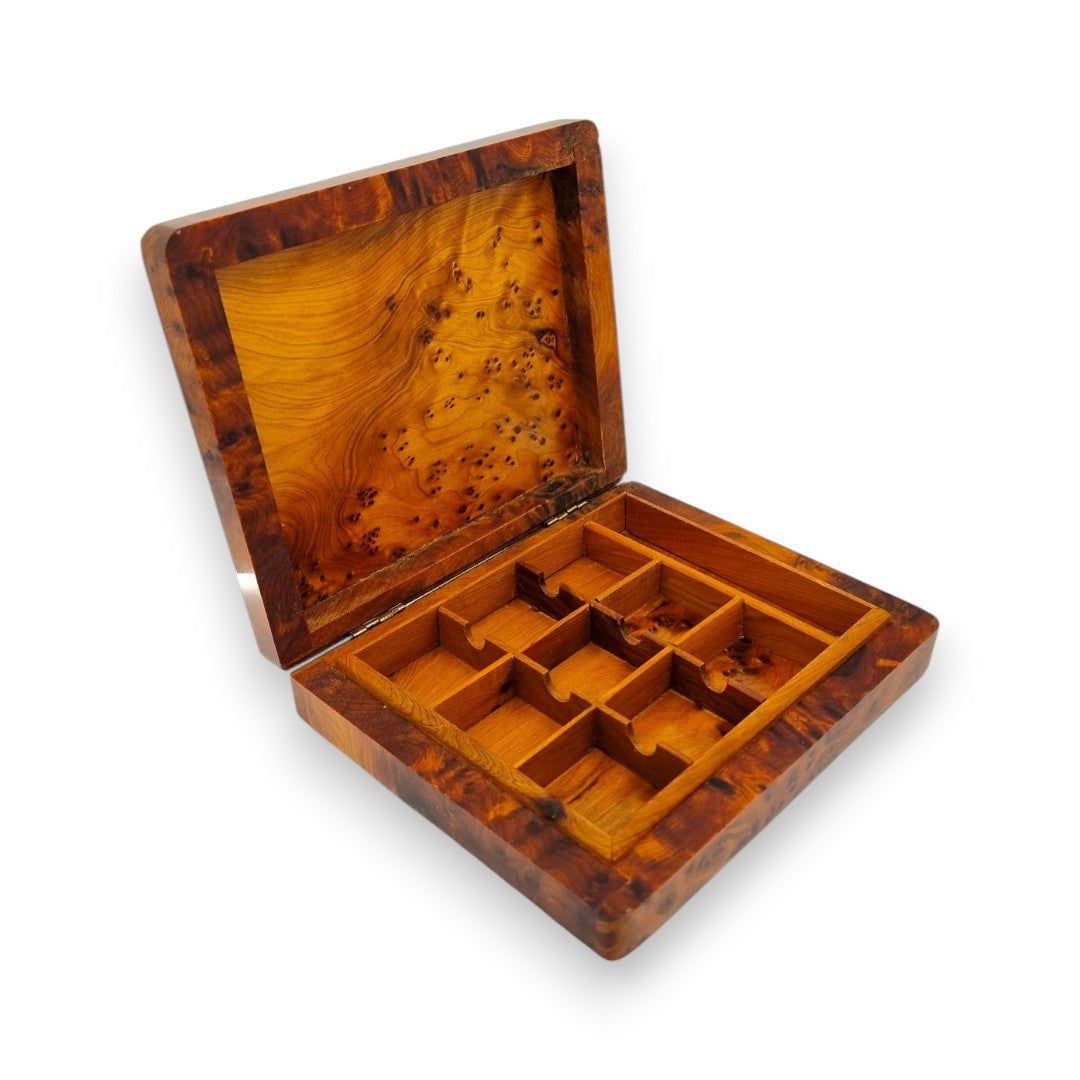 Waves & Abalone Shell (9+1 sections) - Wood and Pewter Box