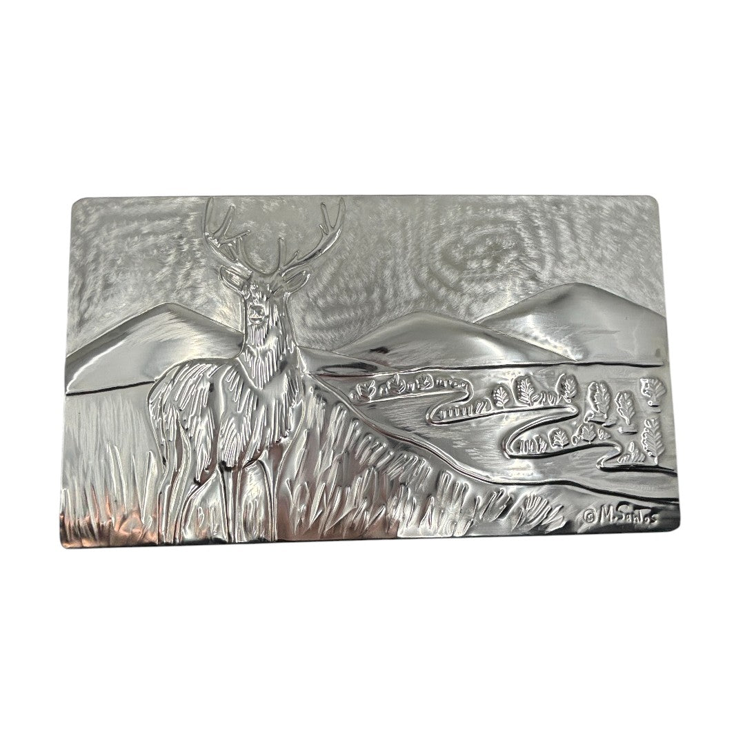 Red Stag (Large) - Wood and Pewter Box