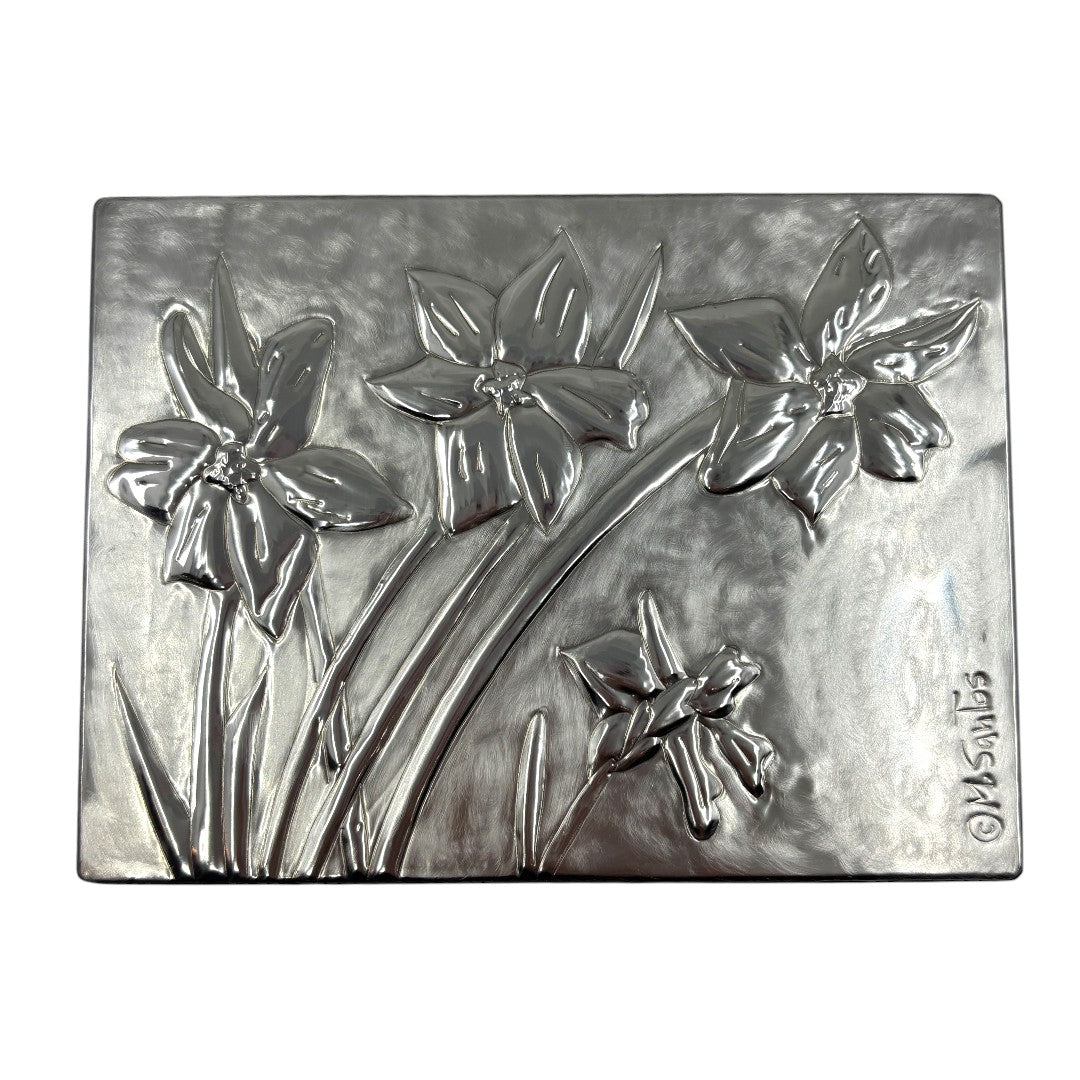 Daffodils (2 section - Large) - Wood and Pewter Box