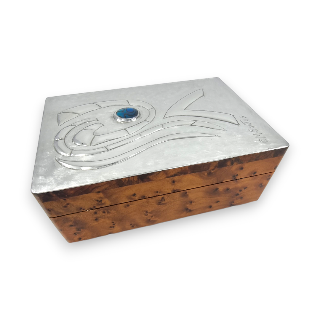 Waves (1 section) - Wood and Pewter Box
