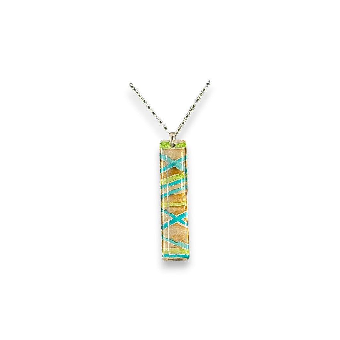 Inky Pendant - Gold, Turquoise & Yellow