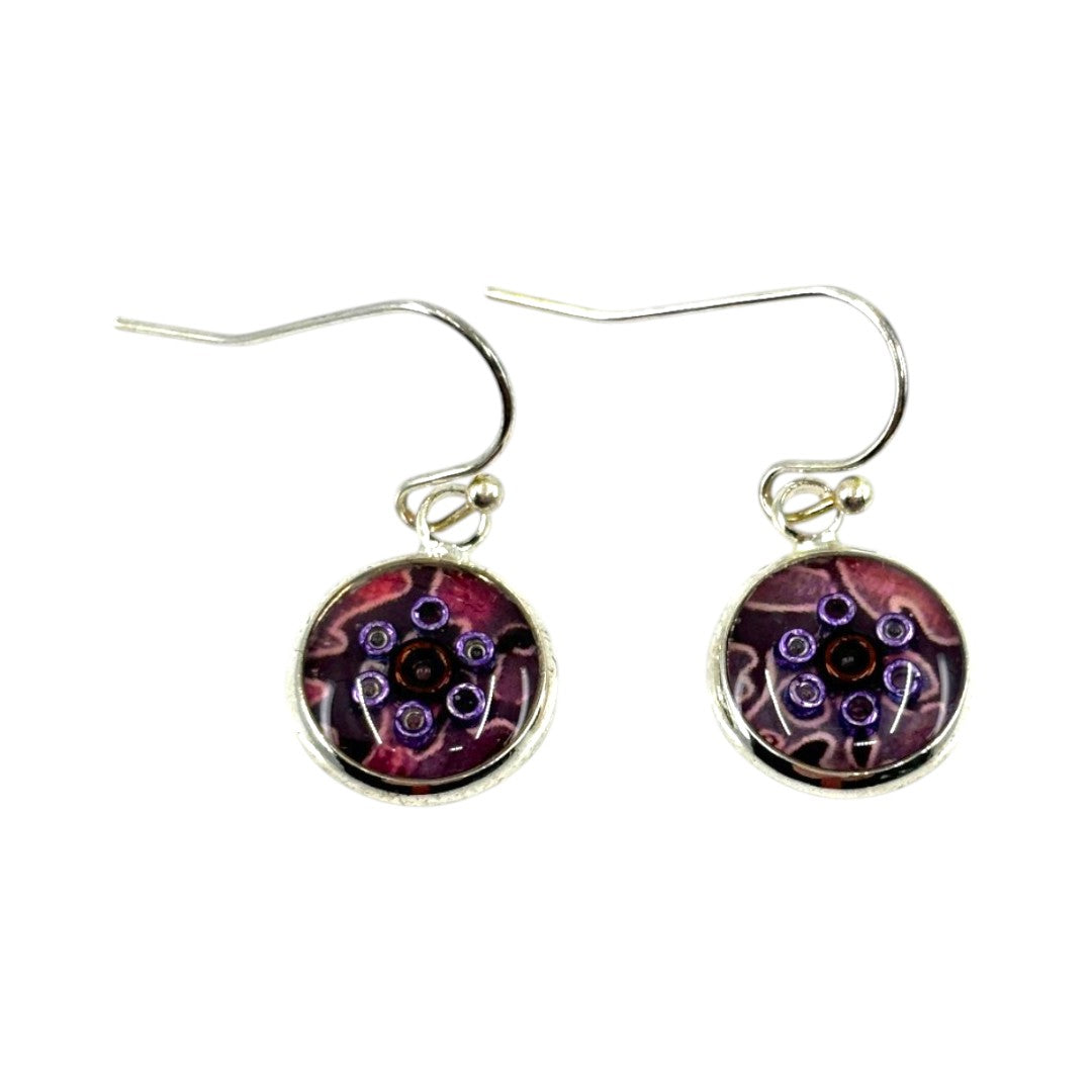 Drop Earrings - Dark Purple & Purple