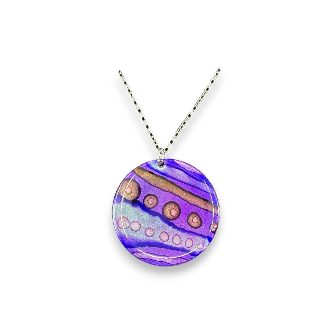Inky Pendant Circular - Pink, Purple & Orange