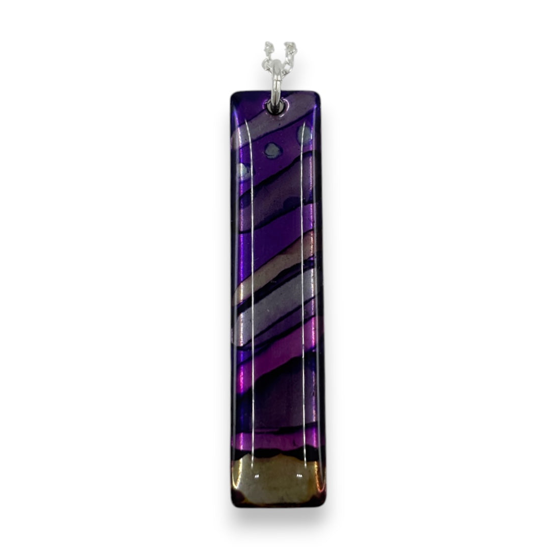 Inky Pendant - Purple & Silver