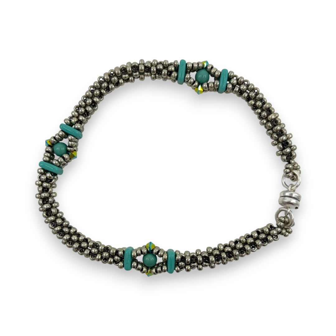 Craw Windows- Bracelet - Turquoise & Pewter