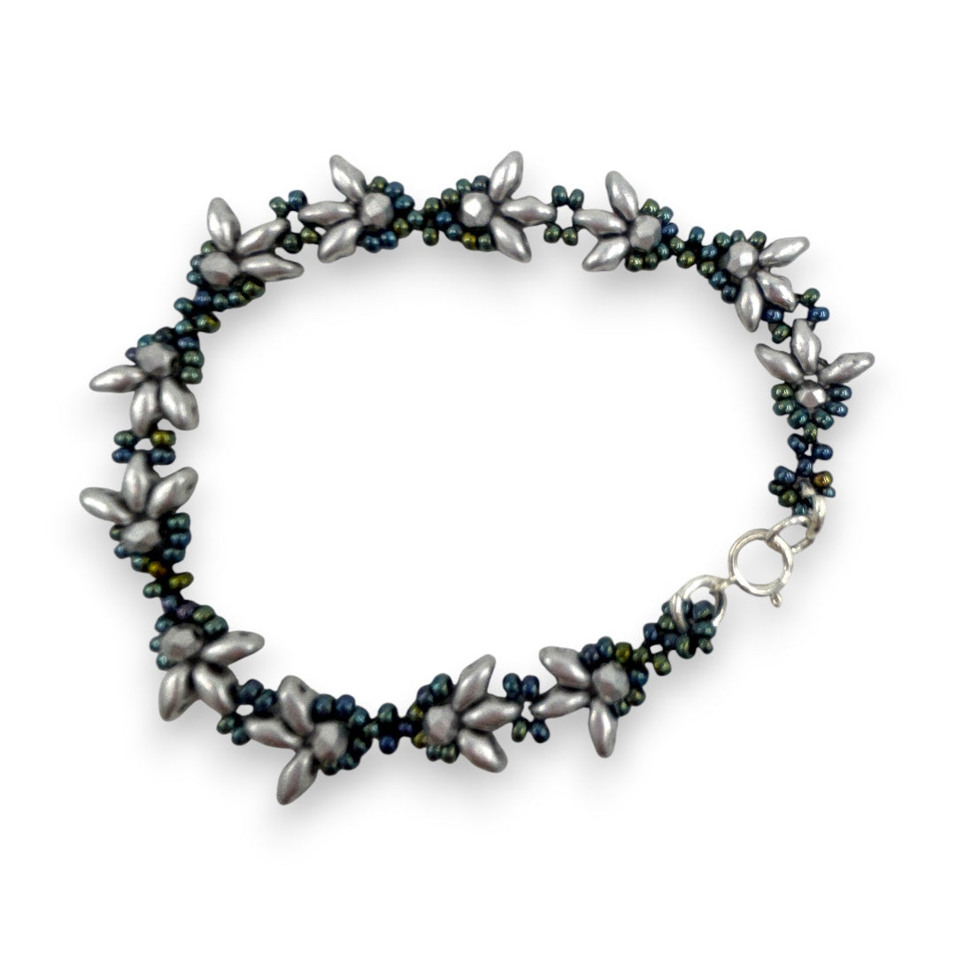 Fleur De Lys - Bracelet - Gunmetal & Silver
