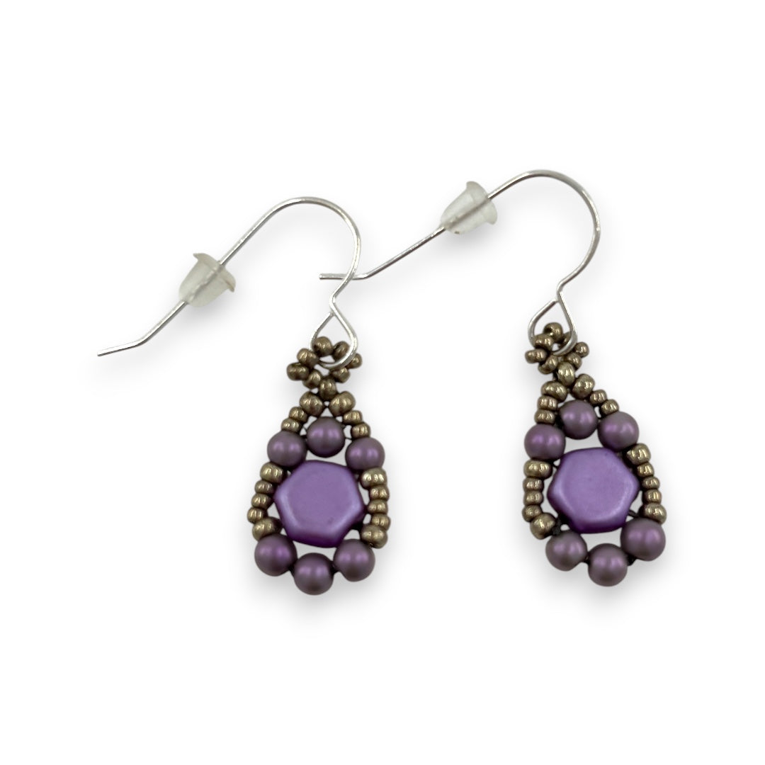 Indiana - Earrings - Purple & Pewter