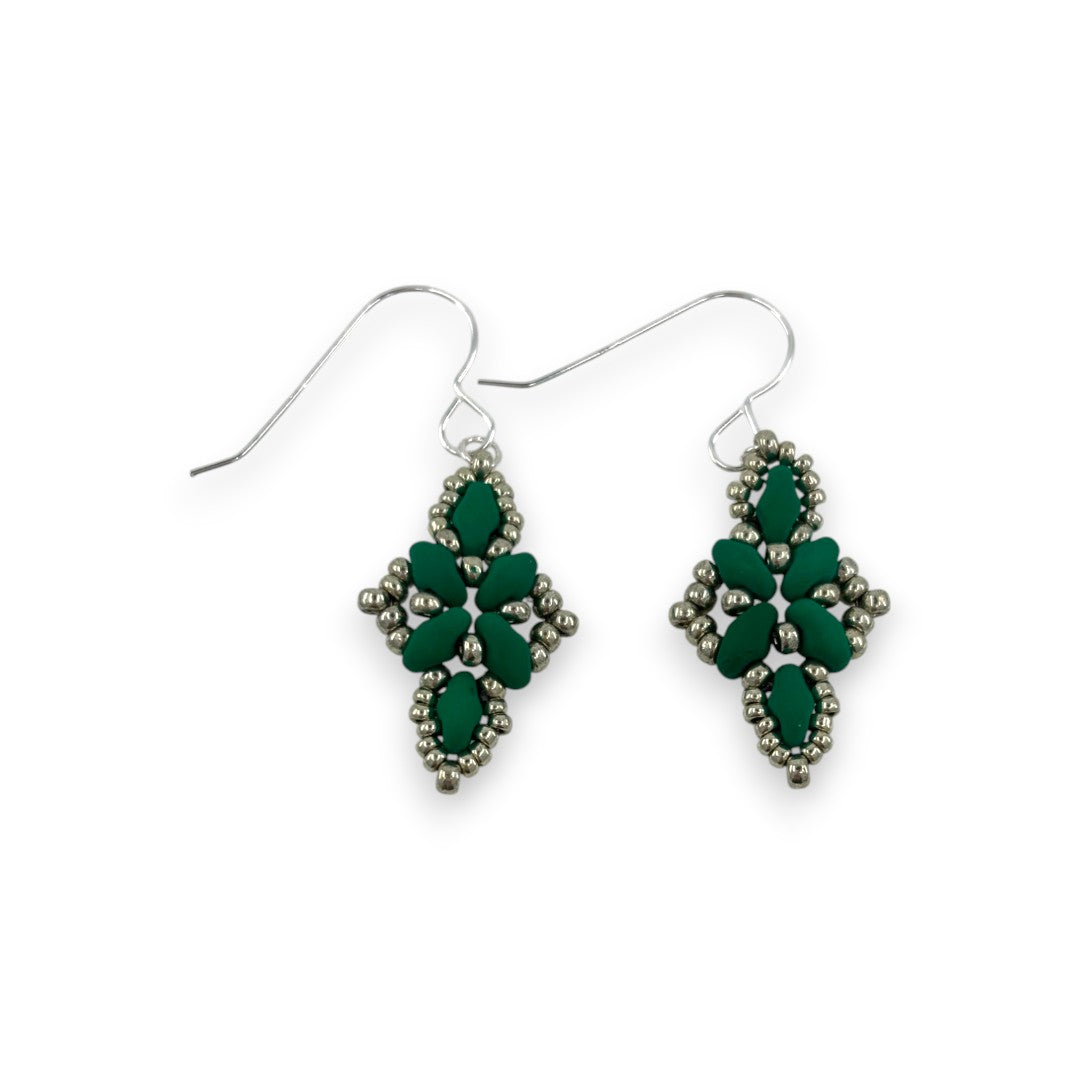 ESO Pretty - Earrings - Bright Green & Silver
