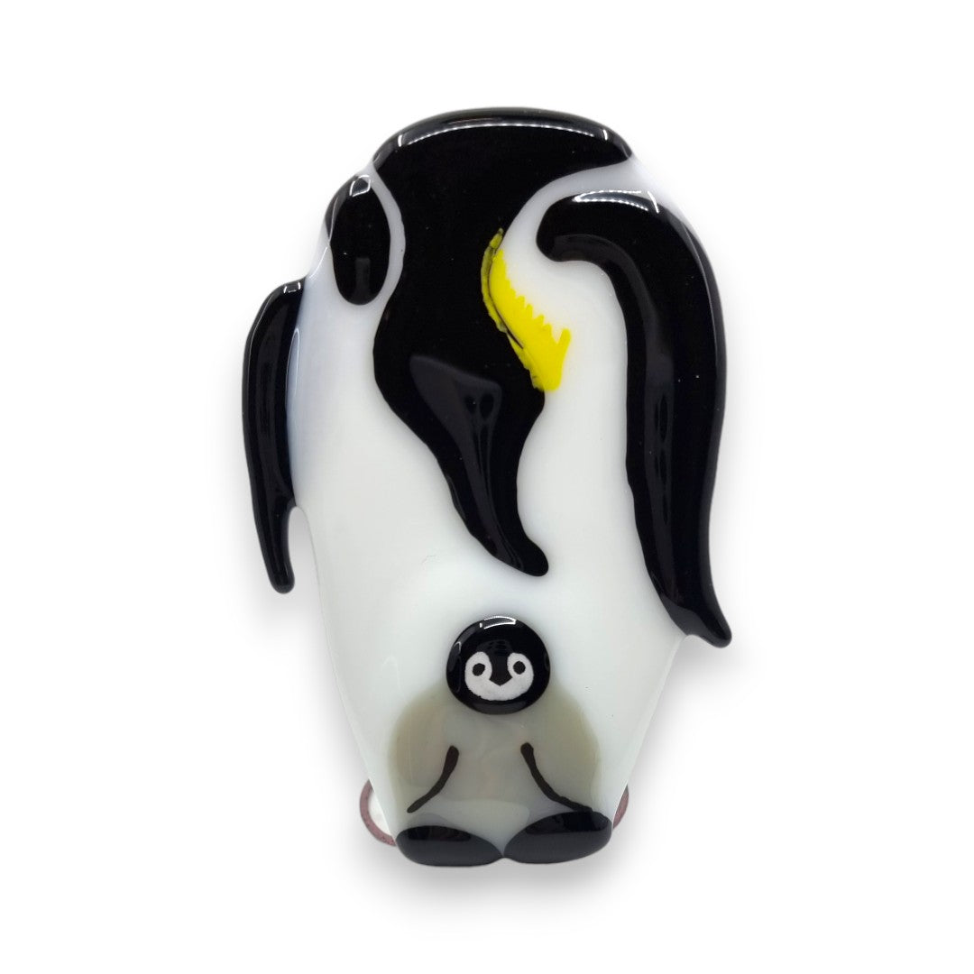 Penguin Family - Parent and Chick - Fused Glass