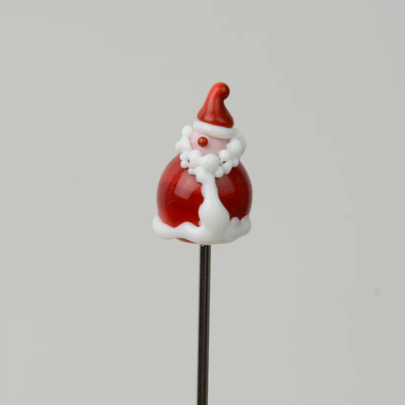 Santa - Handmade Glass Plant Stake