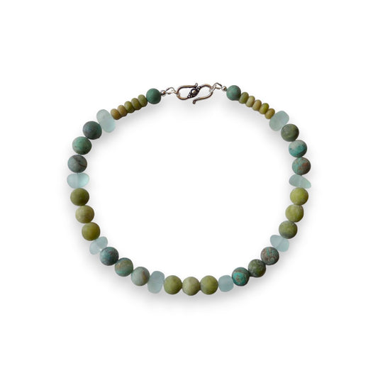 Seaglass / Green Opal / Cuprite Chrysocolla - Necklace