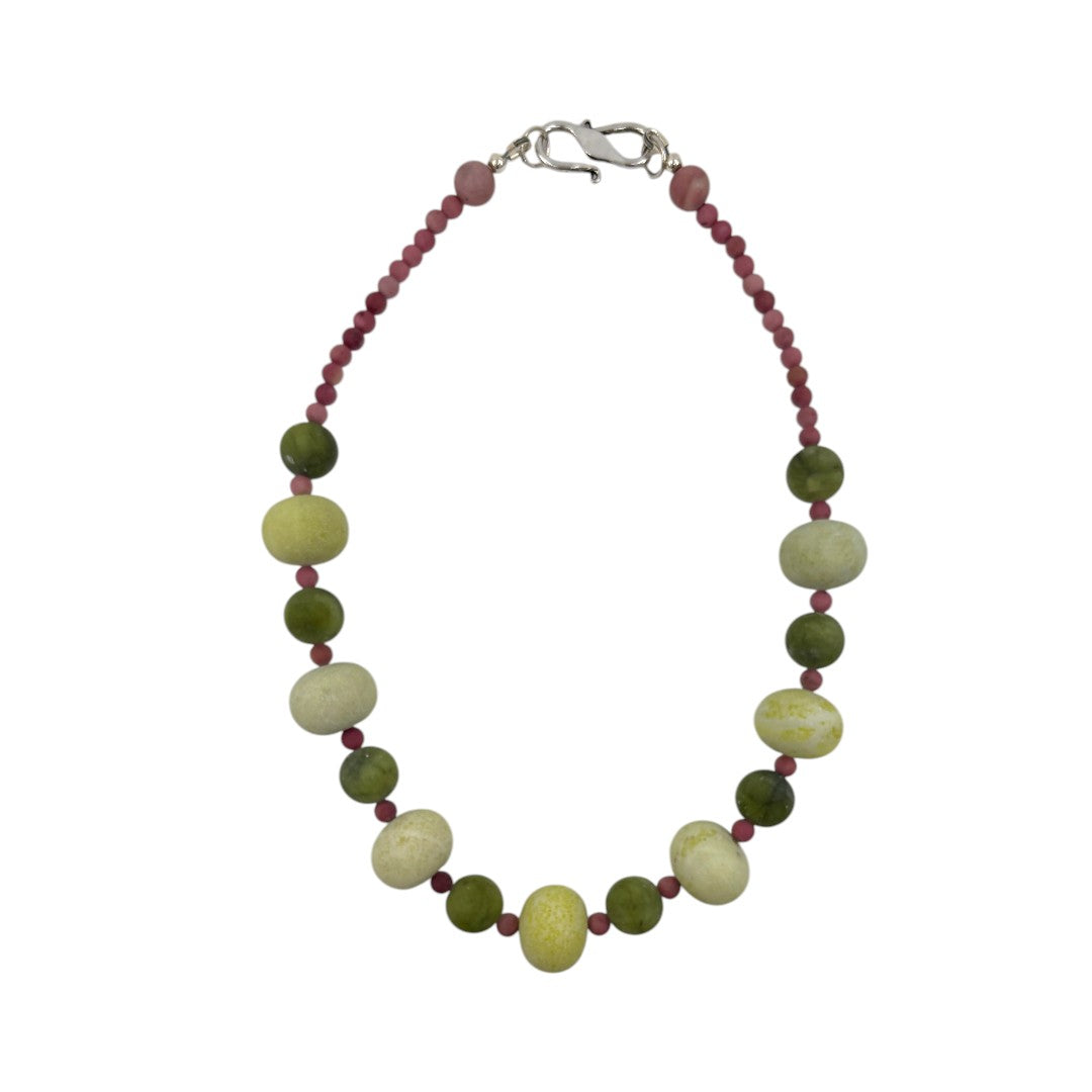 Necklace - Rhodonite, Green Opal & Lemon Jasper