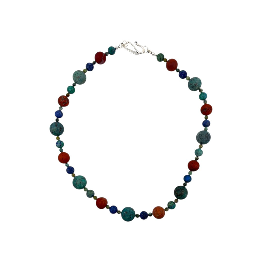 Necklace - Chrysocolla, African Turquoise, Red Jasper & Lapis Chrysocolla