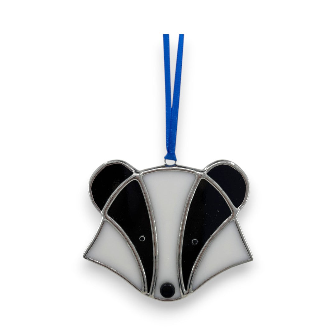 Badger Head (Opaque) Hanger/Suncatcher - Stained Glass