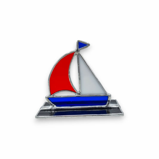 Freestanding Sailing Boat on Glass - Stained Glass