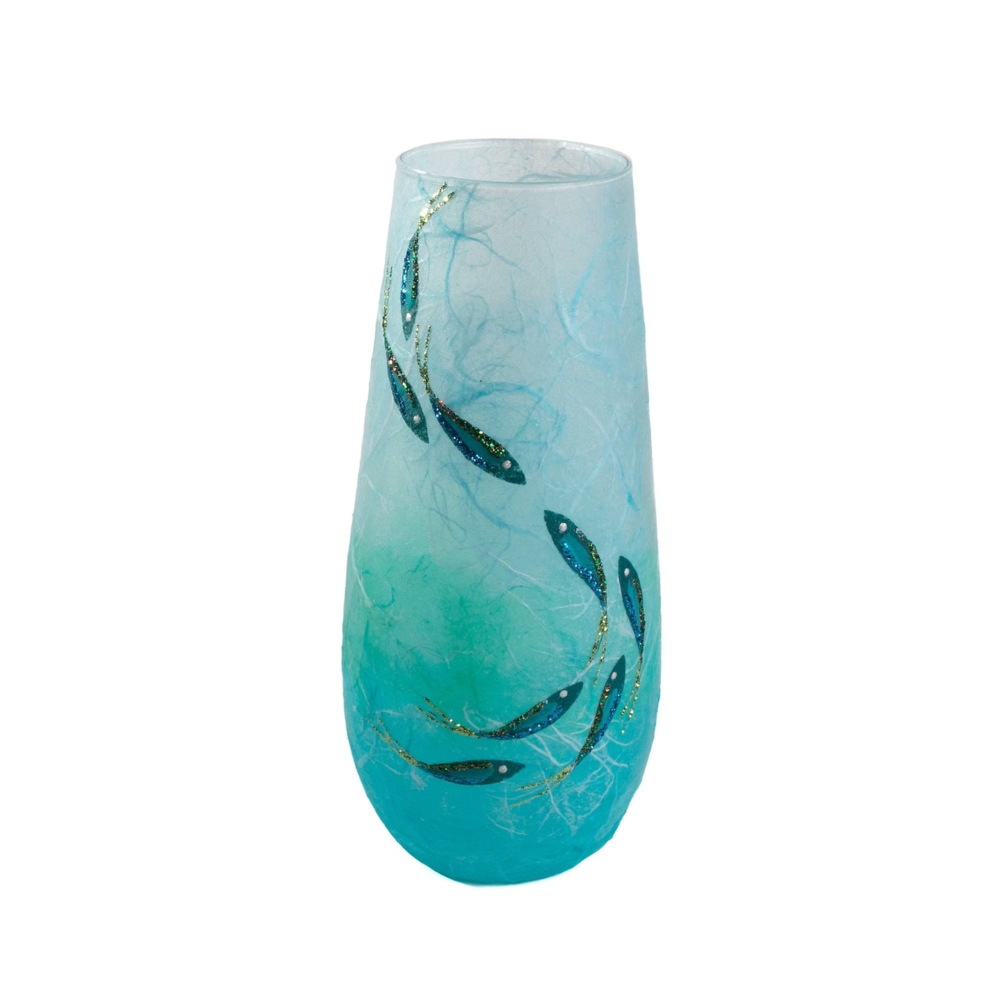 Blue Fish - Strawsilk Glass