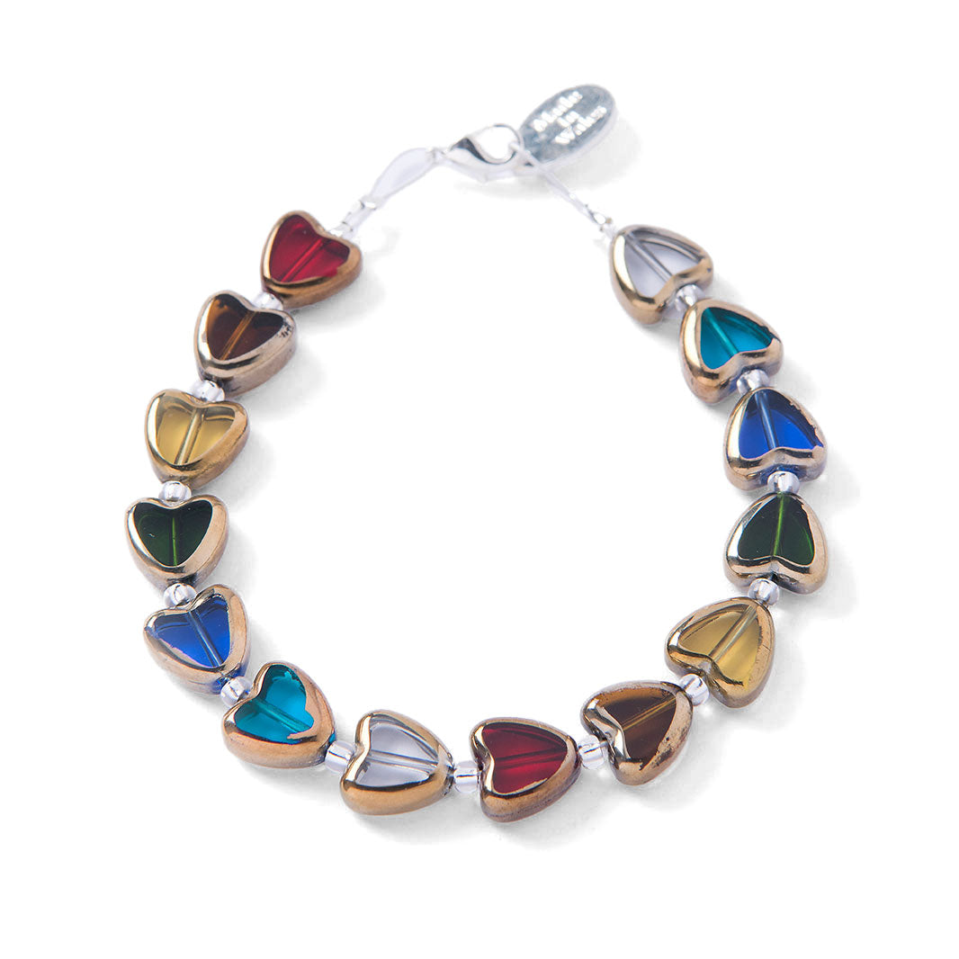 Gold Edged Hearts Bracelet