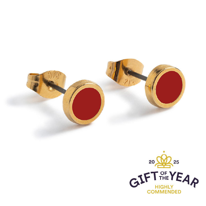 Stud Earrings - Round Gold