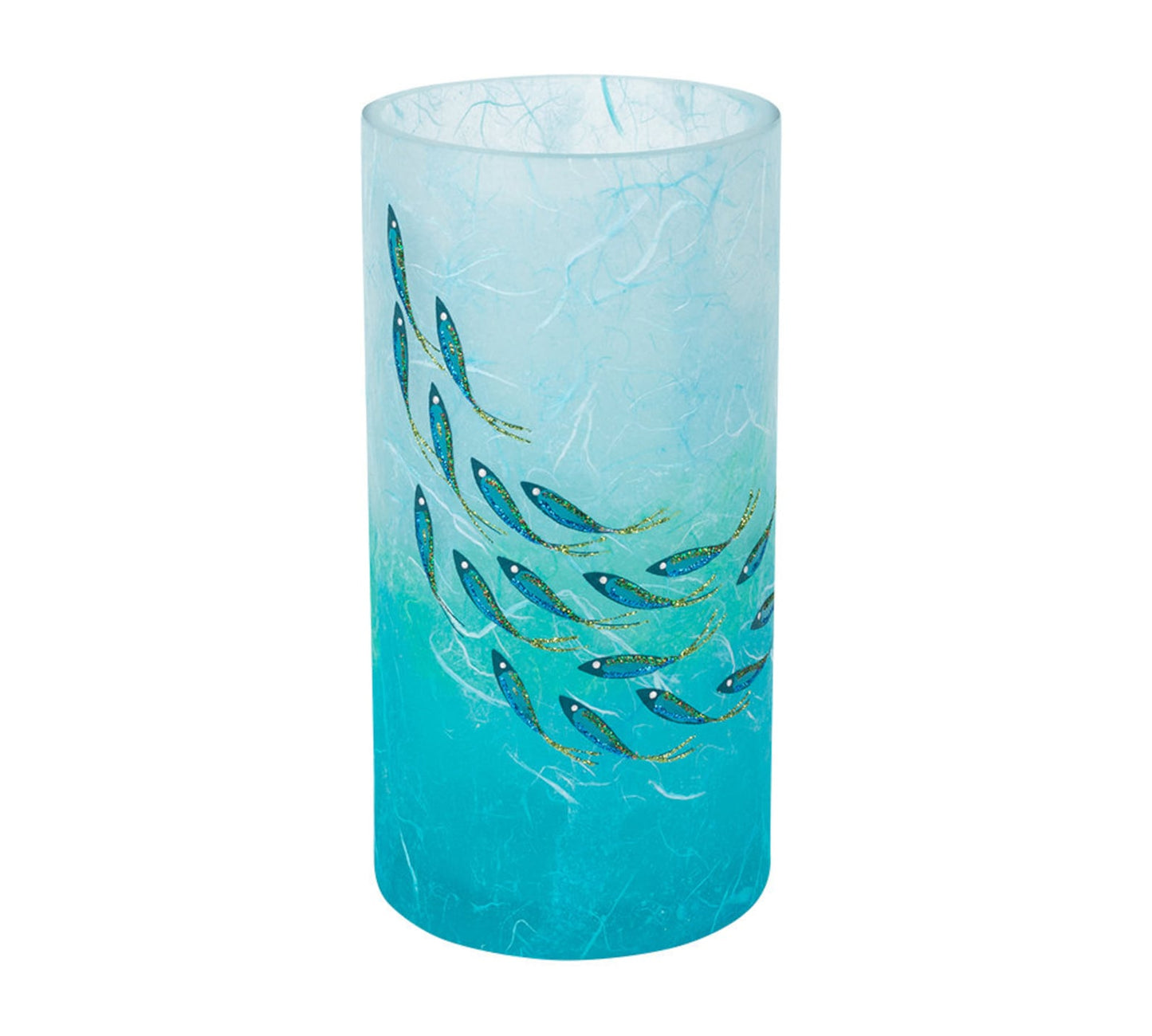 Blue Fish - Strawsilk Glass