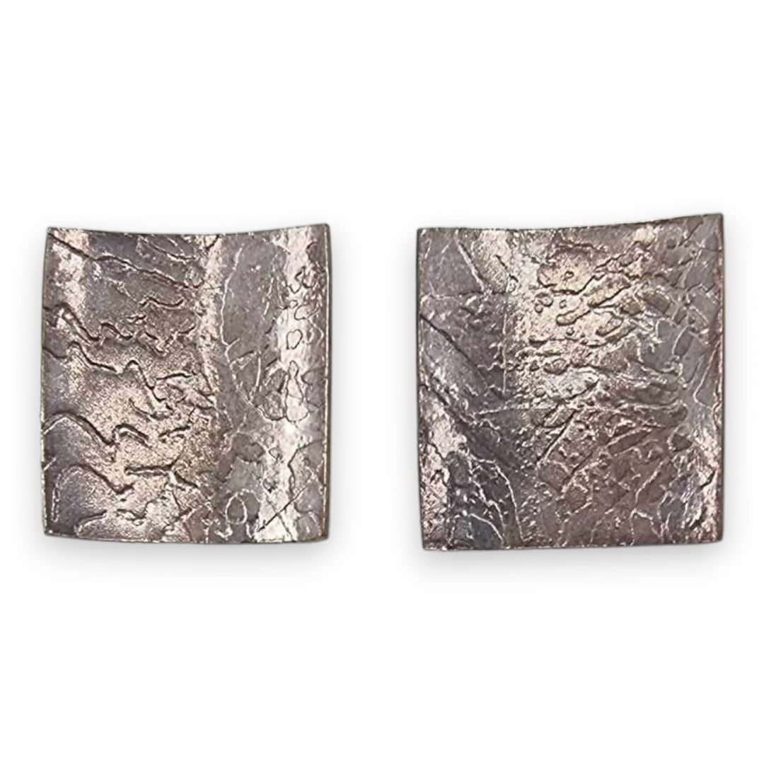 Hand Textured Silver Earrings