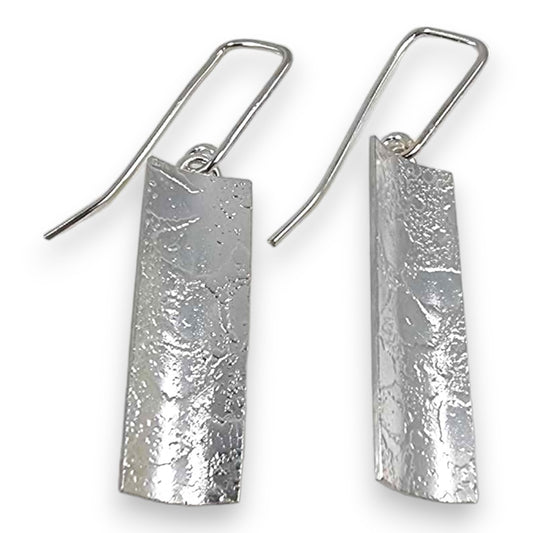 Hand Textured Silver Earrings