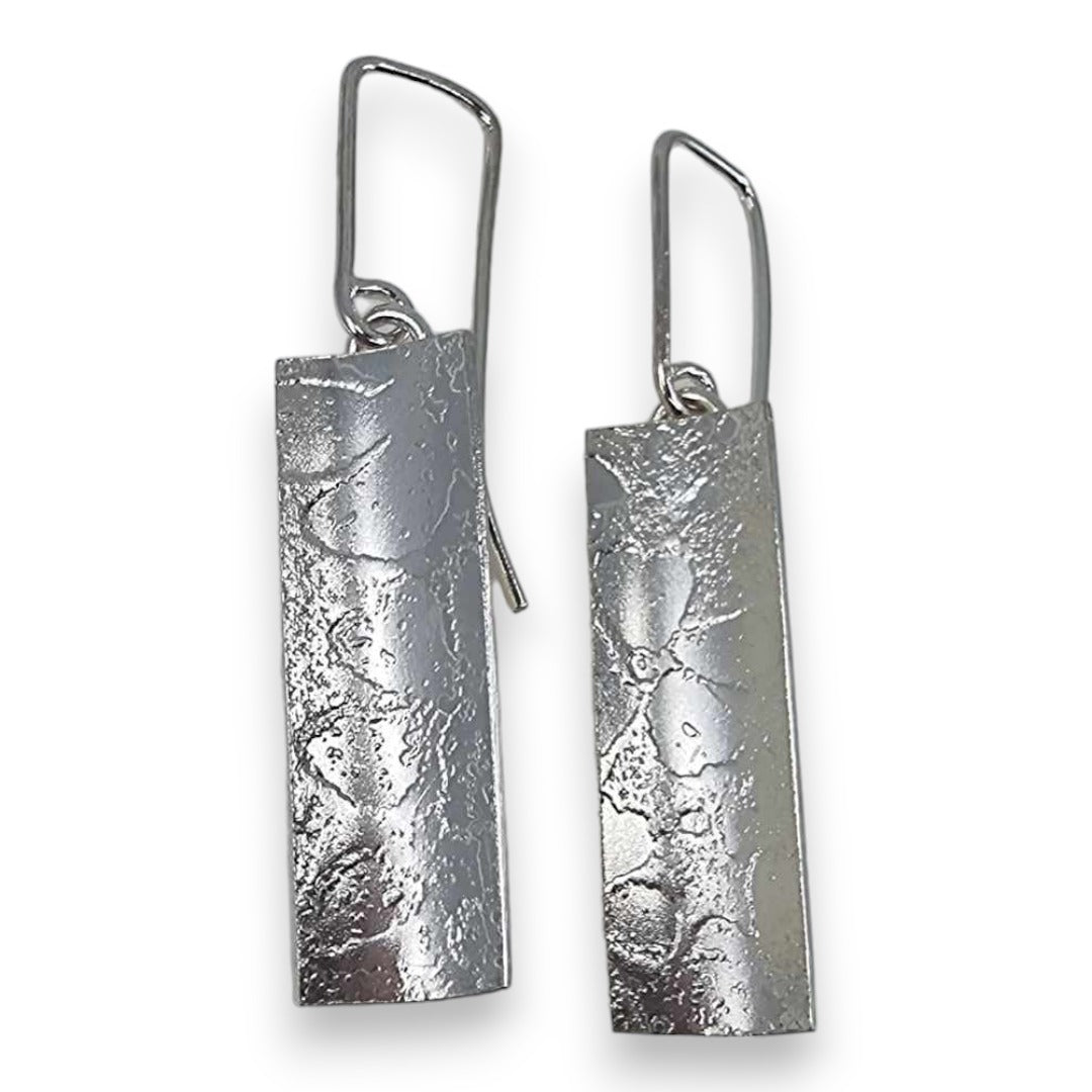 Hand Textured Silver Earrings