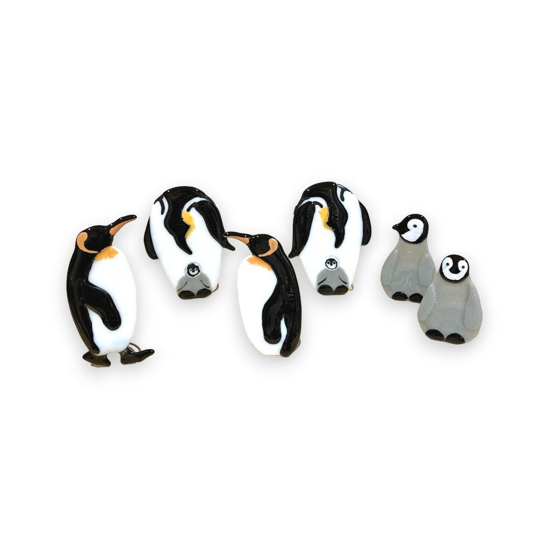 Penguin Family - Parent and Chick - Fused Glass