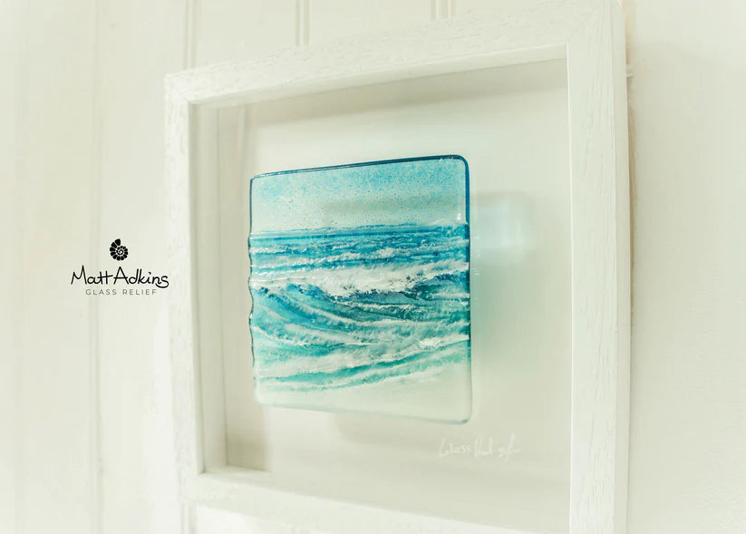 Framed - Wave in A Box - Fused Glass