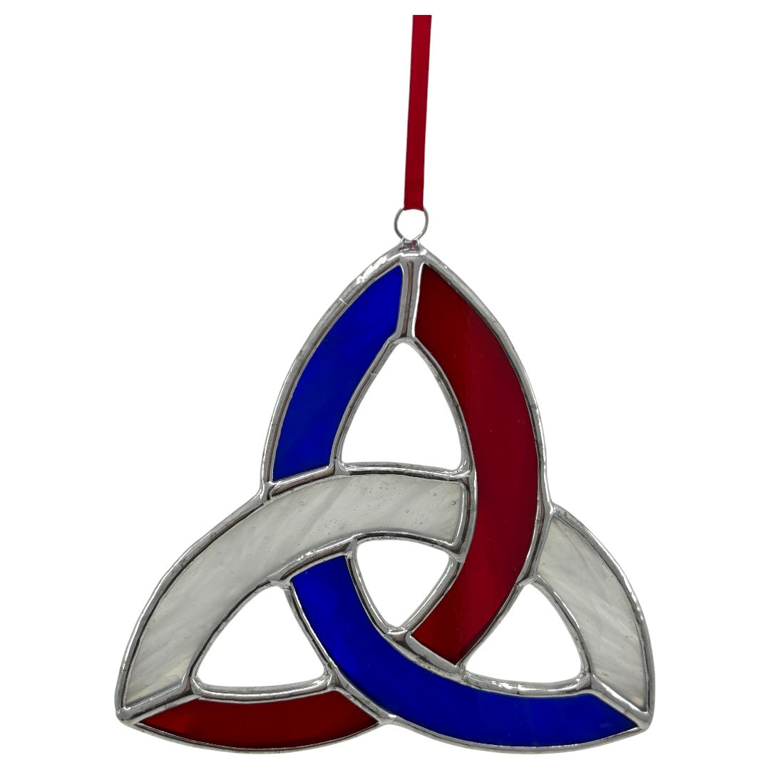 Celtic Knot - Red, White & Blue Hanger/Suncatcher - Stained Glass