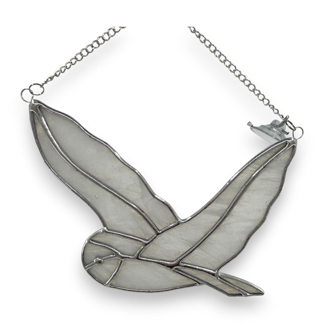 Owl - Snowy Owl Flying Hanger - Stained Glass