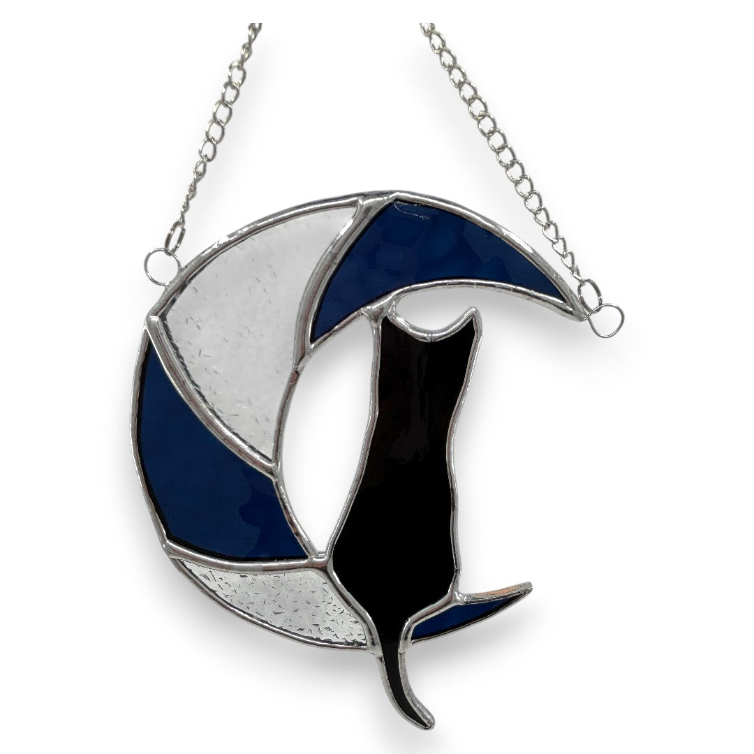 Cat In The Moon Suncatcher/Window Hanger
