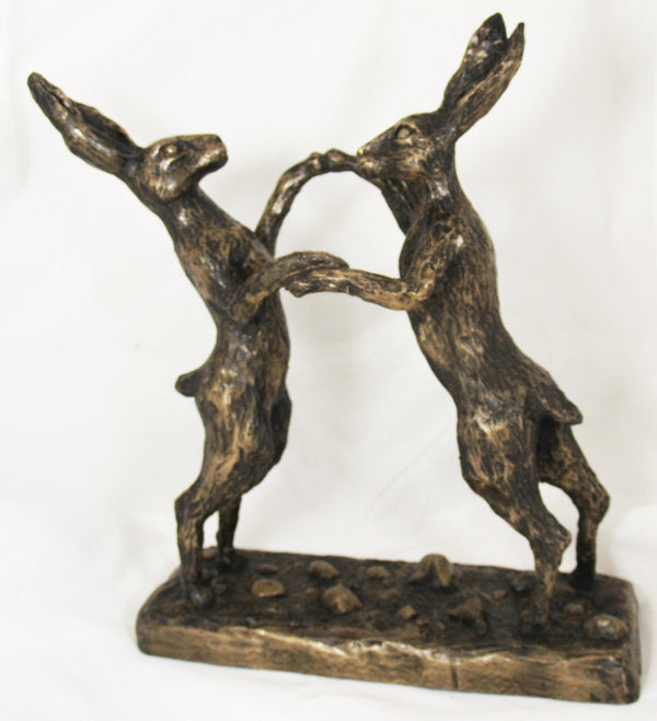Hares (Boxing) - Sculpture
